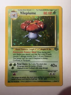 Vileplume 15/64 Jungle Holo 1999 WOTC Unlimited Pokemon TCG - Image 1