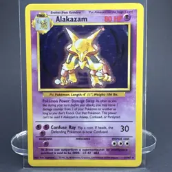 WoTC Alakazam 1/102 Base Set Unlimited Holo Rare 1999 80 HP NM/LP 👁 - Image 1