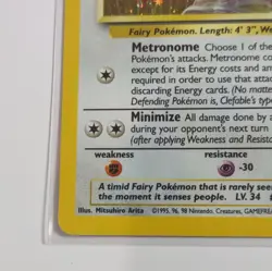 Pokemon TCG Clefable 5/130 Base Set 2 (1999) Holo Rare Swirl - Image 5