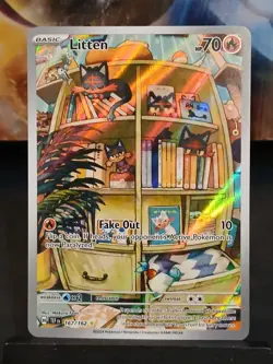 Litten 167/162 SV05: Temporal Forces English Pokemon Card Illustration Rare NM - Image 2