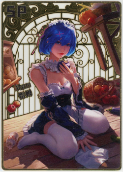 ❤REM - #010/200 METAL SP - Goddess Story Anime Waifu Doujin Card - RE:ZERO - Image 1