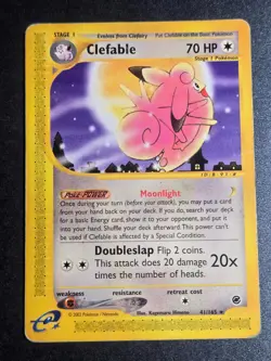 Clefable 41/165 DMG Expedition Base Set Rare Pokemon - Image 1