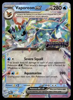 Vaporeon ex (Prismatic Evolutions Stamp) Promo 023/131 Pokemon TCG - Image 1