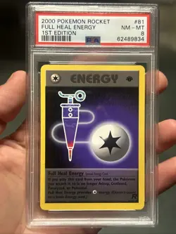 Pokemon TCG Full Heal Energy 1999-2000 Team Rocket 1st Edition 81/82 PSA 8 - Image 1