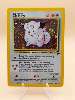 Clefairy Base Set 2 Holo Rare No. 6/130 Pokemon Card - 2000 SWIRL - Image 1
