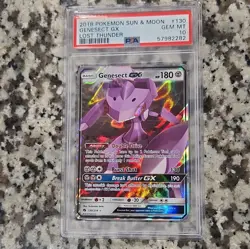 Pokemon TCG Lost Thunder Genesect GX 130/214 Holo PSA 10 English 2018 - Image 1