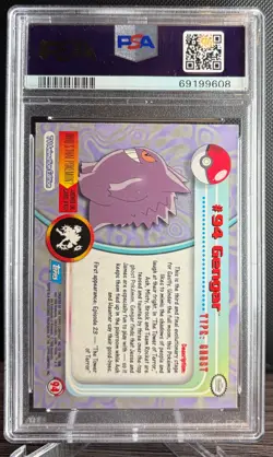 PSA 7 Gengar #94 RAINBOW FOIL TOPPS 2000 Series 2 Pokemon C3-4 - Image 2
