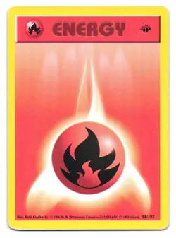 Fire Energy 98/102 Common Base Set Shadowless Pokemon 1st Edition HP - Image 1