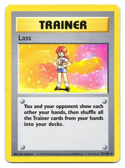 Lass 75/102 Rare Base Set Shadowless Pokemon Unlimited HP - Image 1