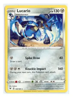 Lucario 120/185 Rare Normal SWSH04: Vivid Voltage Pokemon NM - Image 1