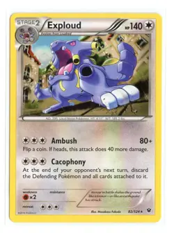 Exploud 82/124 Rare Normal XY - Fates Collide Pokemon NM - Image 1