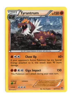 Tyrantrum 62/111 (Cosmos Holo) Promo Holo Pokemon HP Damaged - Image 1
