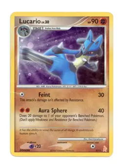 Lucario 3/11 Holo DP Trainer Kit: Manaphy & Lucario Pokemon HP Damaged - Image 1