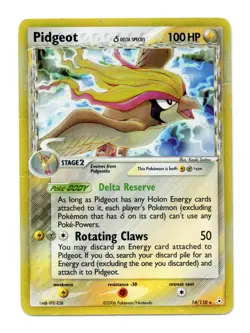 Pidgeot (Delta Species) 14/110 Holo Rare Holo Holon Phantoms Pokemon HP Damaged - Image 1