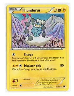 Thundurus 50/113 (BW Legendary Treasures) Rare Normal Deck Exclusives Pokemon NM - Image 1