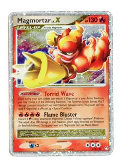 Magmortar Lv.X 123/123 Ultra Rare Holo Mysterious Treasures Pokemon HP Damaged - Image 1