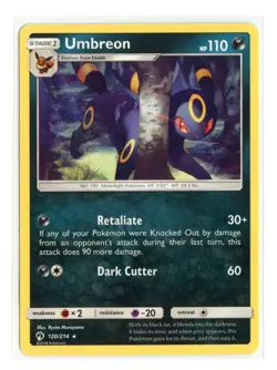 Umbreon 120/214 Rare Normal Non-Holo SM Lost Thunder Pokemon NM - Image 1