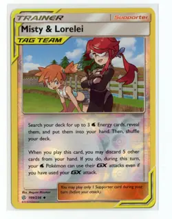 Misty & Lorelei 199/236 Uncommon Reverse Holo SM - Cosmic Eclipse Pokemon NM - Image 1