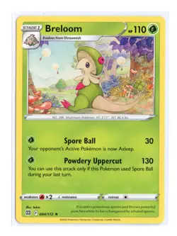Breloom 004/172 Rare Normal SWSH09: Brilliant Stars Pokemon NM - Image 1