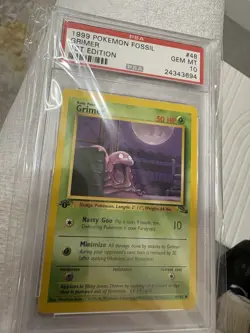 1999 Pokemon Fossil Grimer #48 1st Edition PSA 10 - Image 3