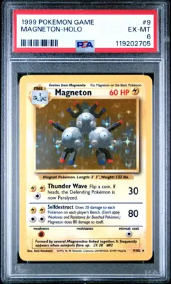 1999 Pokemon Base Set Magneton Holo #9 Unlimited PSA 6 WOTC Vintage - Image 1