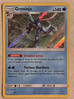 Greninja 9/18 Ultra Rare Detective Pikachu Pokemon Holo Near Mint - Image 1