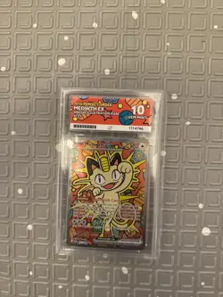 Pokemon TCG Meowth ex SIR 121/088 Perfect Order ACE 10 - Perfect Subgrades - Image 1