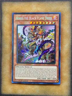 Yugioh Horus the Black Flame Deity PHNI-EN018 Secret Rare 1st Ed NM - Image 1