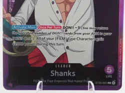 One Piece TCG, Shanks ST05-001 Leader (Foil), NM - Image 2
