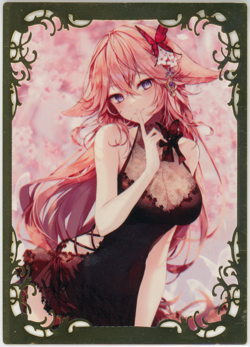 ❤YAE MIKO - METAL Goddess Story Anime Waifu Card - FLOURISHING FLOWERS GENSHIN - Image 2