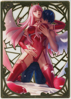❤ZERO TWO - #008/200 - GOLD METAL - Goddess Story Anime Waifu Metal Card - Image 1