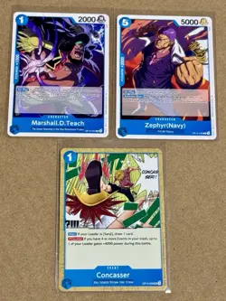 One Piece Card Game Tcg Ccg Cards Marshall.d.Teach Zephyr Concasser Lot - Image 1