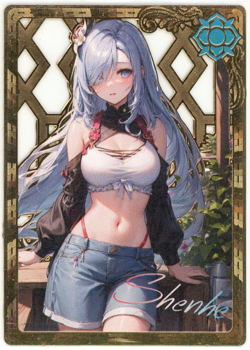 ❤SHENHE - #064/200 - METAL - Goddess Story Anime Waifu Card - GENSHIN IMPACT - Image 1