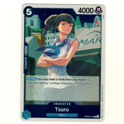 Tsuru OP06-051 Rare Foil Wings Of The Captain One Piece Trading Card - Image 3