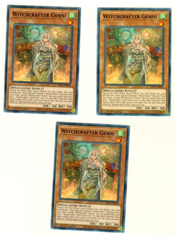 Set Of 3 Witchcrafter Genni Tin Of Ancient Battles 2021 1st Edition Yugioh Card - Image 3