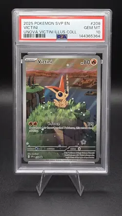 2025 POKEMON SVP EN-SV BLACK STAR PROMO #208 VICTINI PSA 10 - Image 1