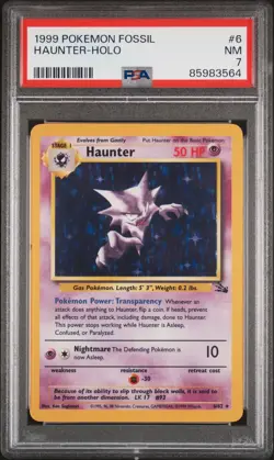 1999 Pokemon Fossil Haunter Holo PSA 7 #6 - Image 1