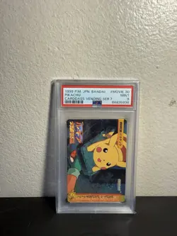 Pokemon 1999 P.M JPN. Bandai Pikachu Carddass Vending Ser.7 #Movie 30 PSA 9 - Image 1