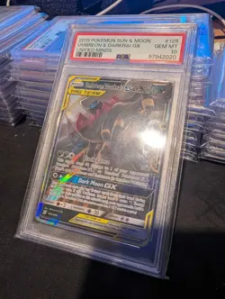 2019 POKEMON SUN & MOON UNIFIED MINDS #125 UMBREON & DARKRAI GX PSA 10 - Image 4