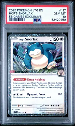 Pokemon Hop’s Snorlax EB Games exclusive 117 Cosmos holo PSA 10 Pop 32! 🤓 - Image 1