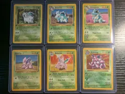 Pokemon Base Set Lot of 6 Nitoran Evolution, Holographic Nidoking, fossils, 1st - Image 1