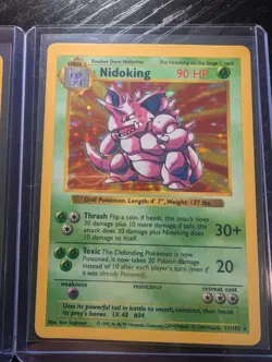 Pokemon Base Set Lot of 6 Nitoran Evolution, Holographic Nidoking, fossils, 1st - Image 3