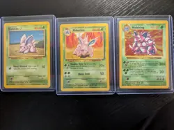 Pokemon Base Set Lot of 6 Nitoran Evolution, Holographic Nidoking, fossils, 1st - Image 4