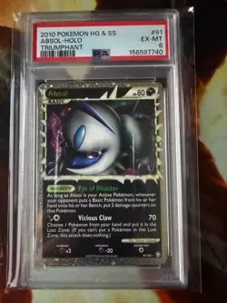 PSA 6 2010 POKEMON HEARTGOLD & SOULSILVER TRIUMPHANT #91 ABSOL-HOLO PRIME - Image 1