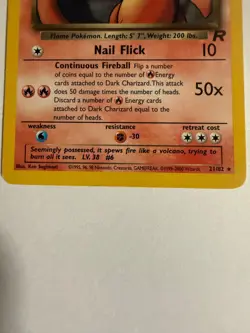 2000 Pokemon Team Rocket Dark Charizard 21/82 Rare Non-Holo WOTC Vintage - Image 3