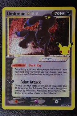 NM Pokemon TCG Umbreon Gold Star 17/17 Celebrations - Image 1