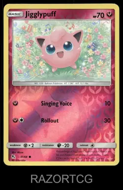 JIGGLYPUFF 41/68 C HIDDEN FATES POKEMON REVERSE HOLO LP - Image 1