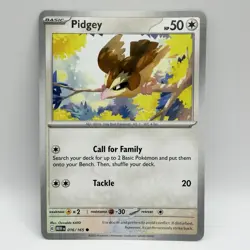 Pidgey 016/165 Pokemon SV: Scarlet & Violet 151 Regular Common 2023 NM - Image 1