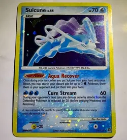 EXTREME HOLO BLEED Error Suicune 19/132 🌀 2 SWIRLS 2007 Secret Wonders Pokemon - Image 1