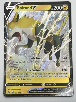 Pokemon TCG Boltund V Fusion Strike 103/264 Holo Ultra Rare - Image 1